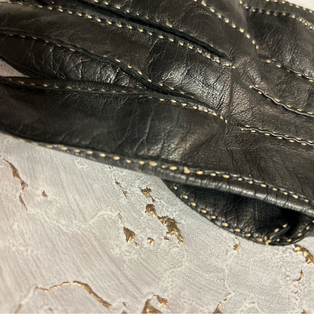 Coach Black Leather Gloves. - Picture 6 of 6
